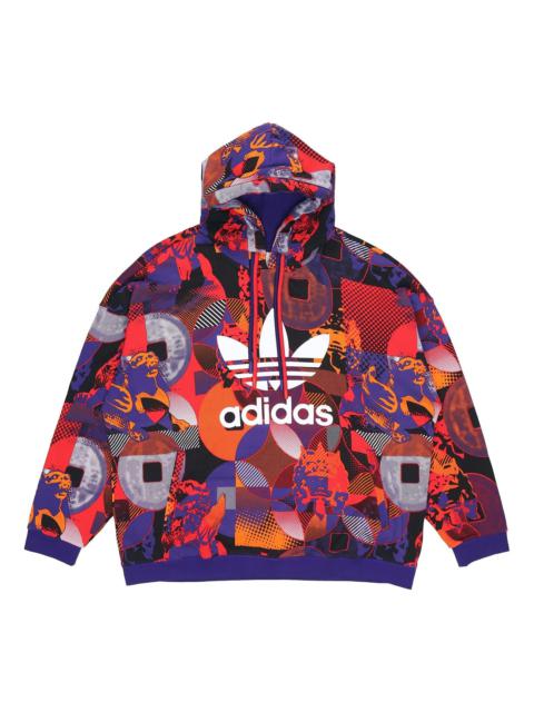 adidas Men's adidas originals Series Cny Casual Sports Hooded Pullover Purple GN5448