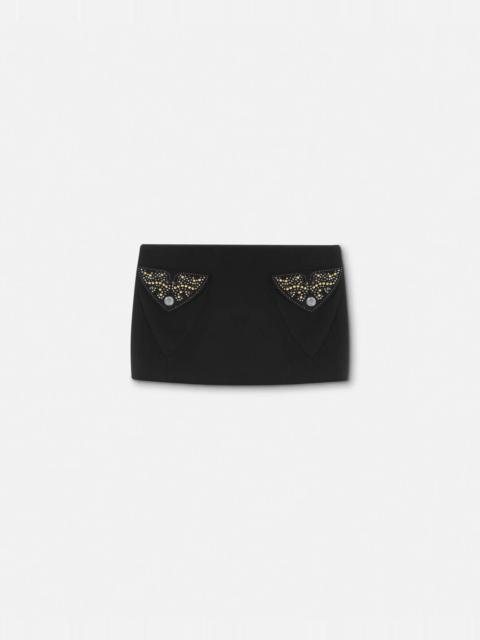 Studded Wool Mini Skirt