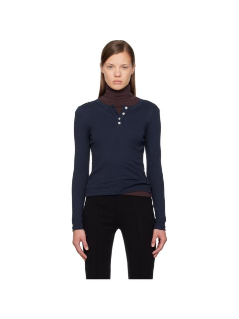 FLORE FLORE Navy Jess Longsleeve Henley