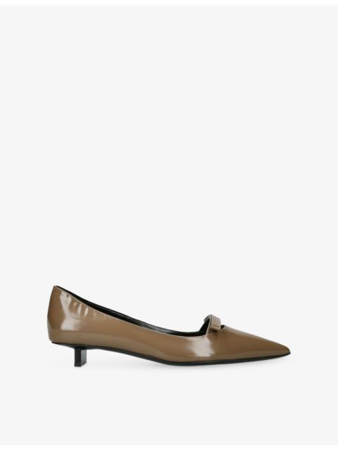 Pierre Hardy Delphine Patent Leather Kitten Heeled Courts