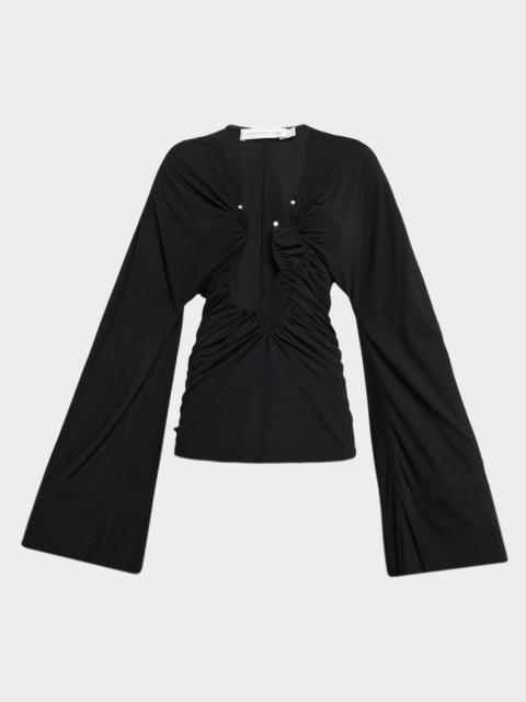 CHRISTOPHER ESBER Salacia Ruched Long-Sleeve Blouse