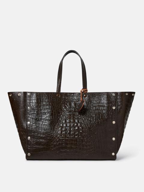 Stella Studs Large Croc-Embossed Tote Bag