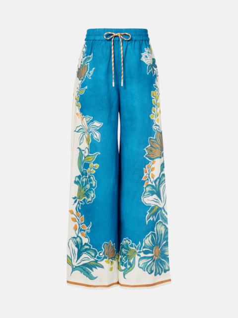 ALÉMAIS Luda floral linen palazzo pants