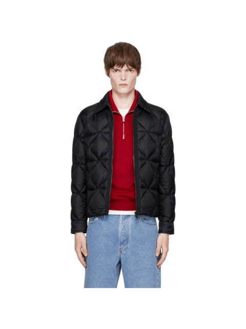 Moncler Black Down Diamond Quilted Shirt Jacket