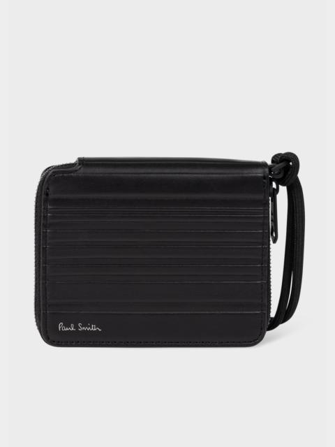 'Shadow Stripe' Leather Zip Wallet