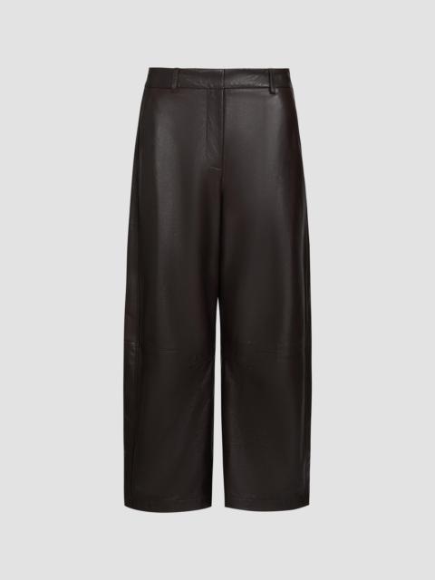 TWP Women's Leather Slouchy Boyfriend Trousers - Dark Chocolate