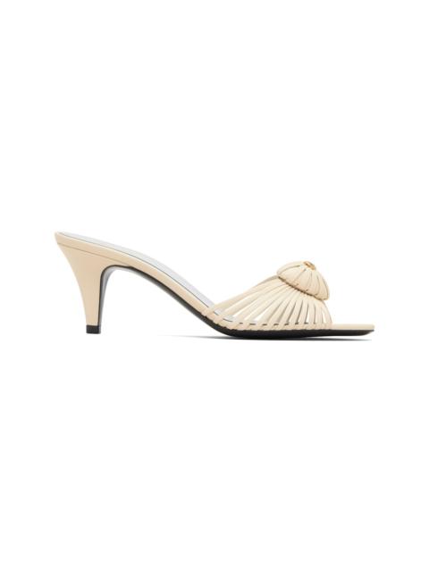 Valentino Off-White Leather Woven Heart Heeled Sandals