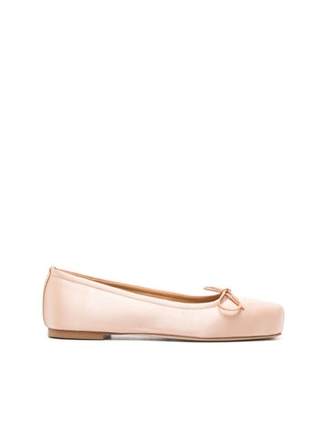 Aeyde square-toe satin ballerina shoes