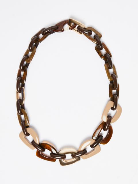 Max Mara Resin and metal chain necklace