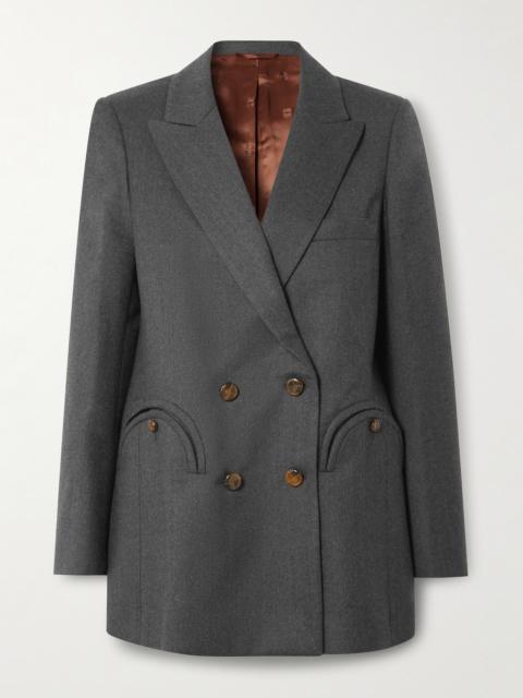 BLAZÉ MILANO Everyday Double-breasted Wool-twill Blazer