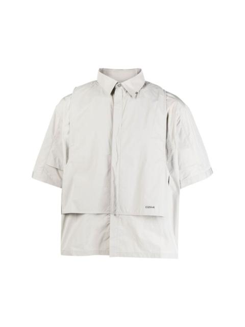 Intervein layered short-sleeved shirt