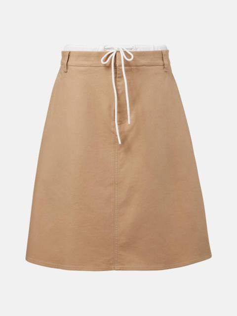 Vince Layered cotton twill midi skirt