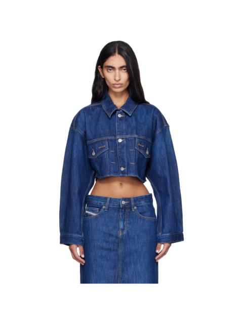 Diesel Blue Cropped Oversized Denim Trucker Jacket