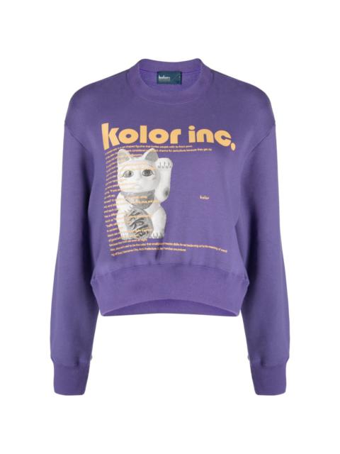 Kolor logo-print cotton sweatshirt