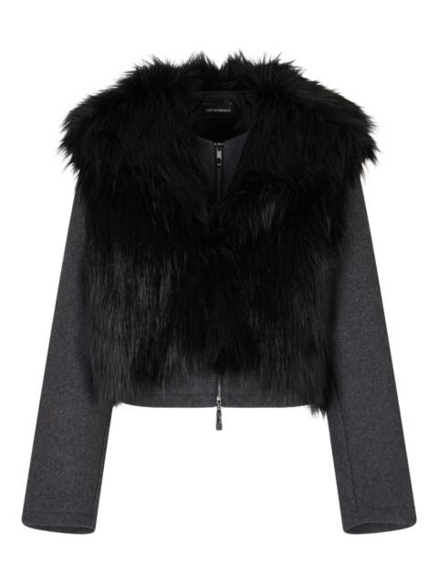 faux-fur long-sleeve jacket