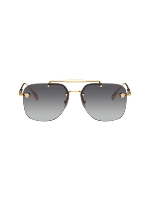 VERSACE Gold Medusa Pilot Sunglasses