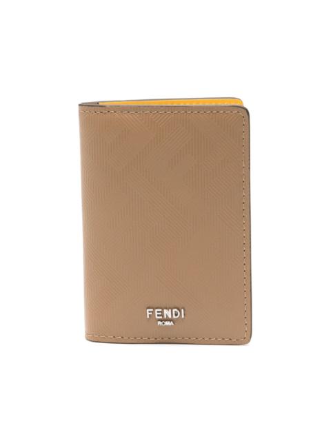 FF-patterned leather card holder
