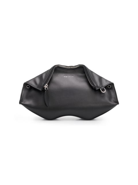 Alexander McQueen Women's Manta Leather Crossbody Bag - Black Silver