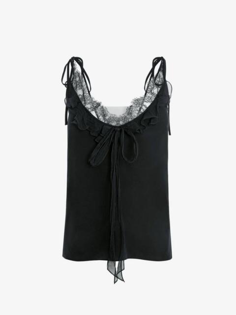 Ruffle Detail Camisole in Black