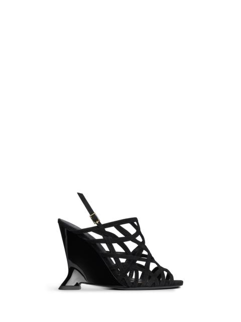 Balmain Wedge Cage sandals in suede
