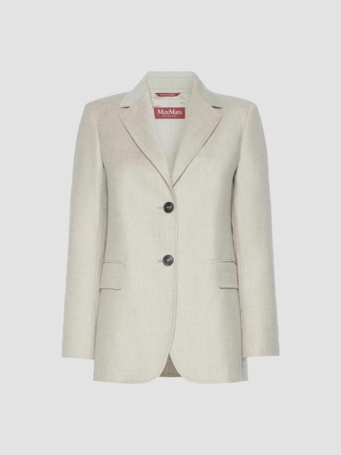 Max Mara Women's Single Breasted Wool Flannel Blazer - White
