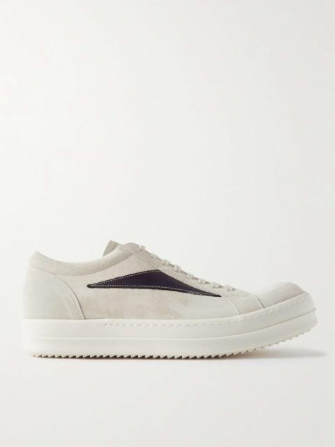 Vintage Leather-Trimmed Suede Sneakers
