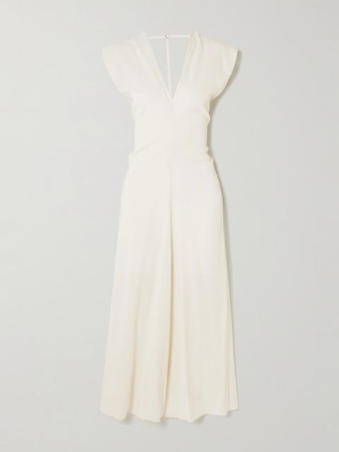 ST. AGNI Draped Crepe Maxi Dress