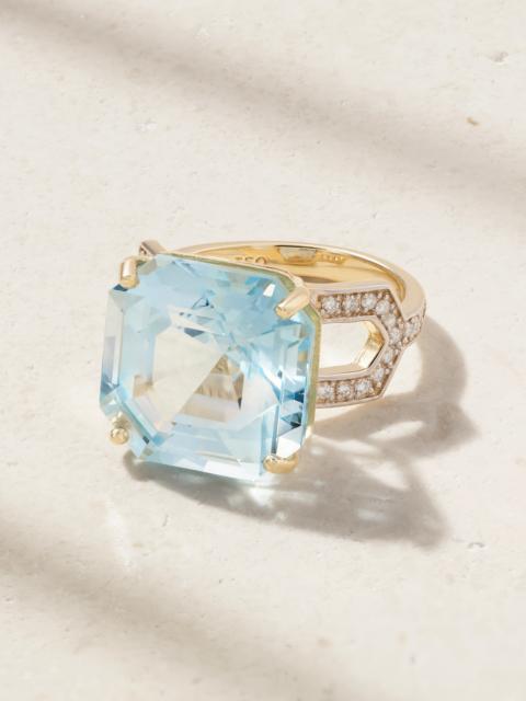 MATEO 14-karat Gold, Topaz And Diamond Ring