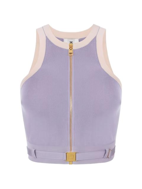 ELISABETTA FRANCHI racerback zip knit top