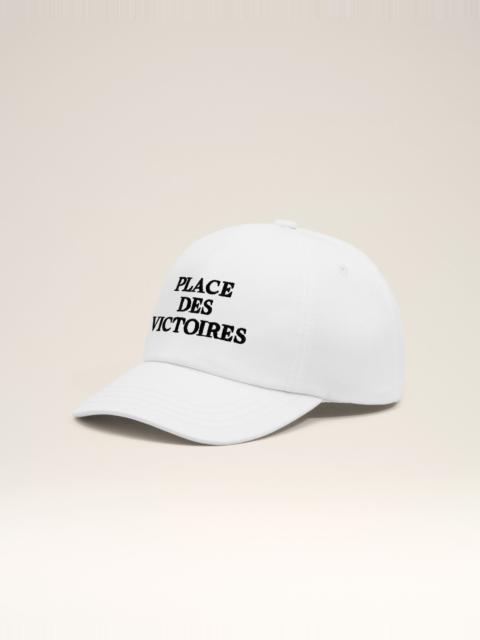 AMI Paris WHITE COTTON CAP WITH "PLACE DES VICTOIRES" PRINT