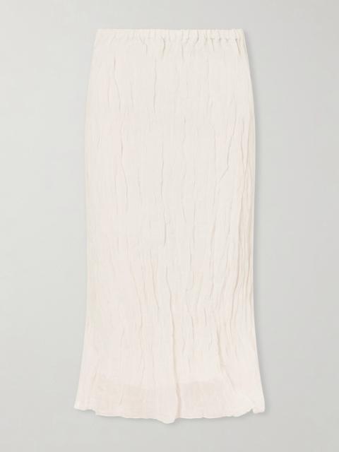 RÓHE Crinkled Metallic Cotton-blend Midi Skirt