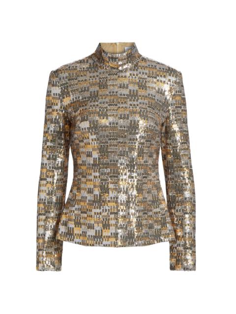 ROSETTA GETTY Women's Bauhuas Mesh Sequined Top - Multi
