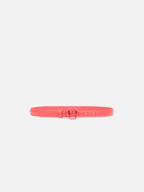 PINKO THIN COLOUR-BLOCK LOVE BIRDS LEATHER BELT 2CM
