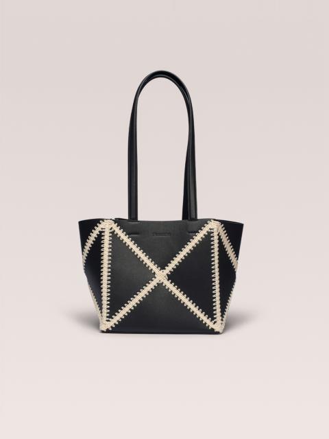 Nanushka THE ORIGAMI TOTE - Vegan leather patchwork midi tote - Black