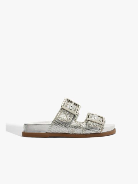 SCHUTZ Lupita Buckle Sporty Metallic Sandal