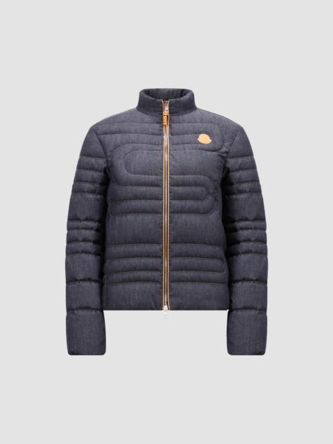 Moncler Xiaoqing Snake-Quilted Denim Short Down Jacket