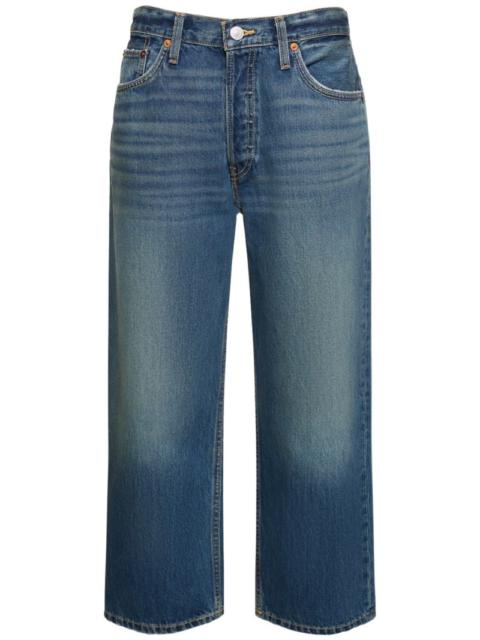 Loose cropped leg cotton jeans