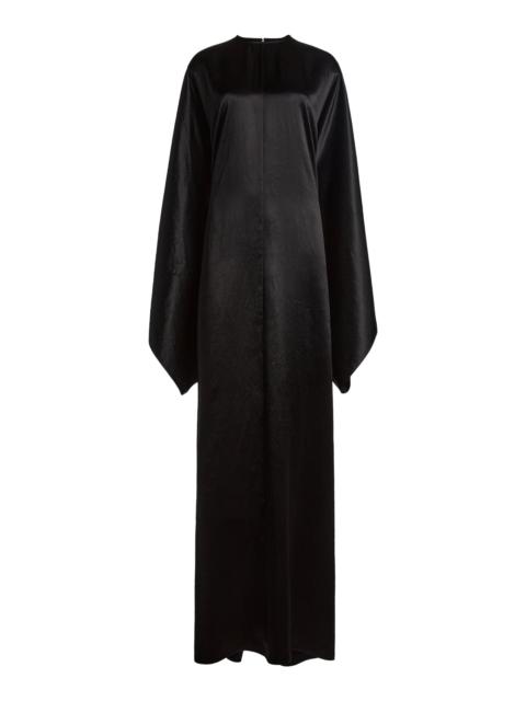 BALENCIAGA Satin Maxi Caftan Dress black
