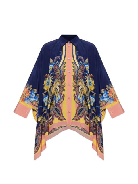 Etro paisley-print asymmetric shirt