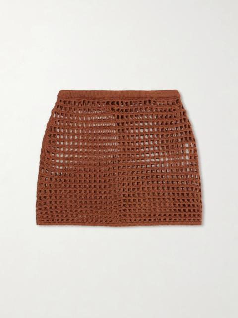 HAIGHT Sheila Open-knit Cotton-blend Mini Skirt