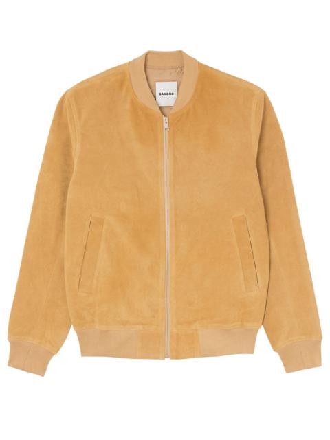 Sandro zip-up suede jacket