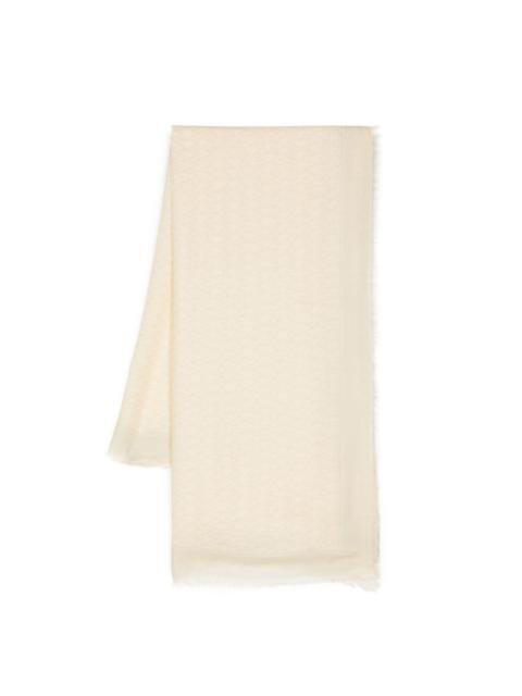 Off-White fringed-edge fine-knit scarf