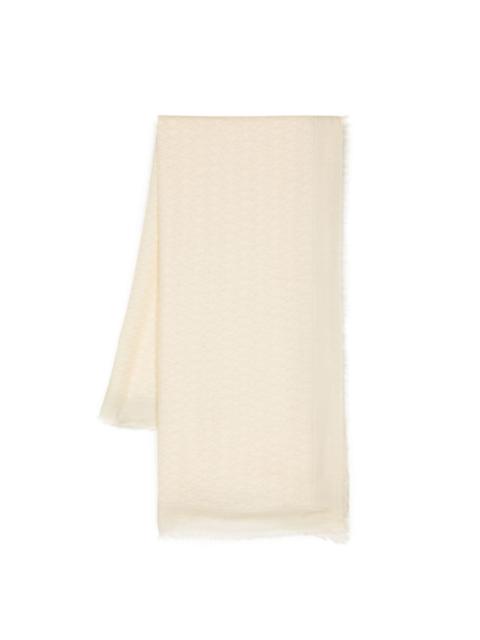 Off-White fringed-edge fine-knit scarf