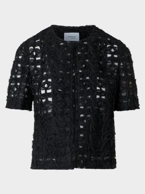 AKRIS 3D Embroidered Mesh Short Jacket