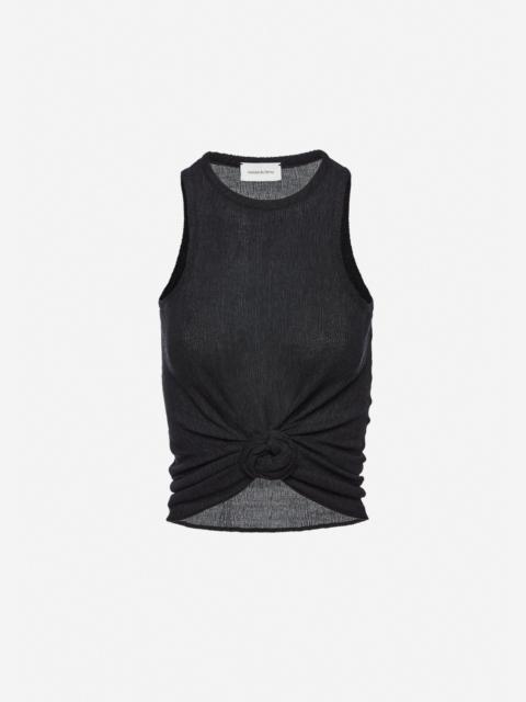 MAGDA BUTRYM Crepe knotted tank top in black