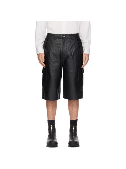DEADWOOD Black Carter Leather Shorts