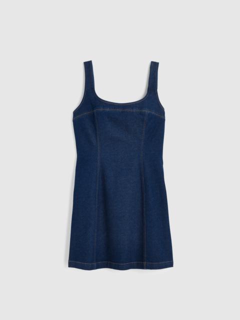 Madewell Denim Seamed Squareneck Mini Dress