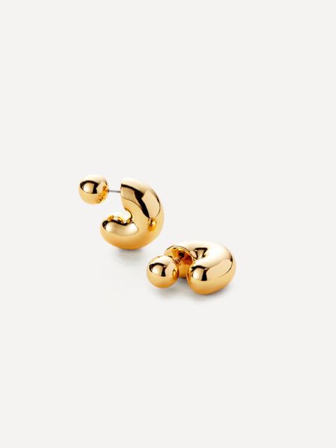 JENNY BIRD 14ct Gold-Plated Medium Tome Hoop Earrings