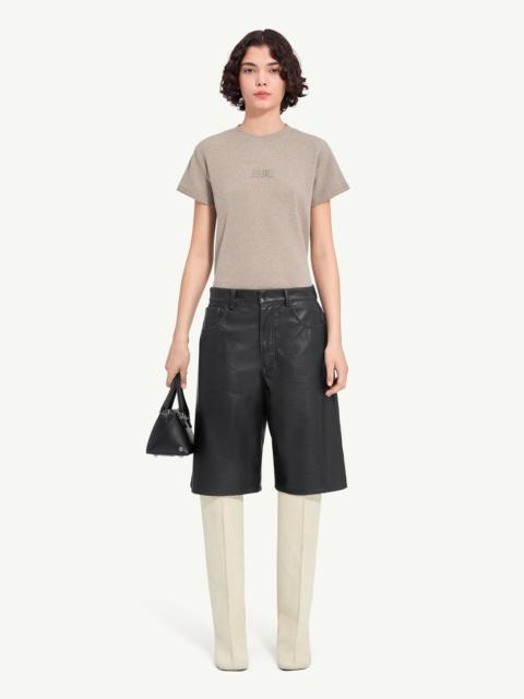 MM6 Maison Margiela Faux leather knee-length shorts