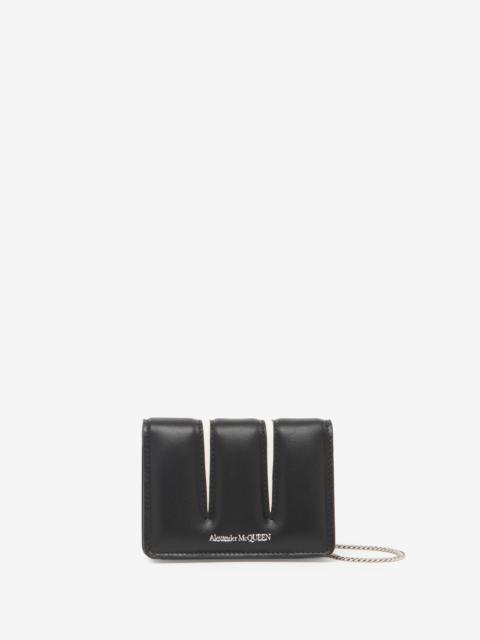 Alexander McQueen Women's The Slash Card Holder in Black/ivory